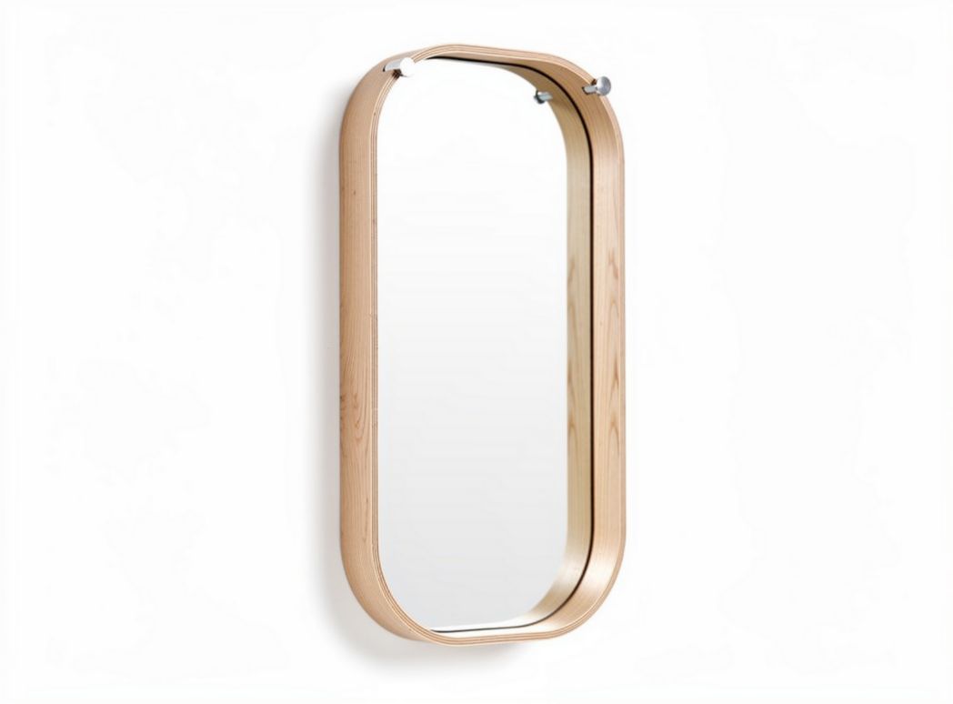 Miroir de salle de bain en bois - Convient pour un usage domestique - 60 x 30 x 5cm