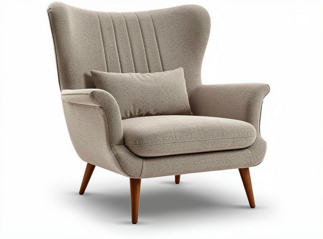 Fauteuil confortable en textile d'ameublement pour salon - 85 x 85 x 100cm