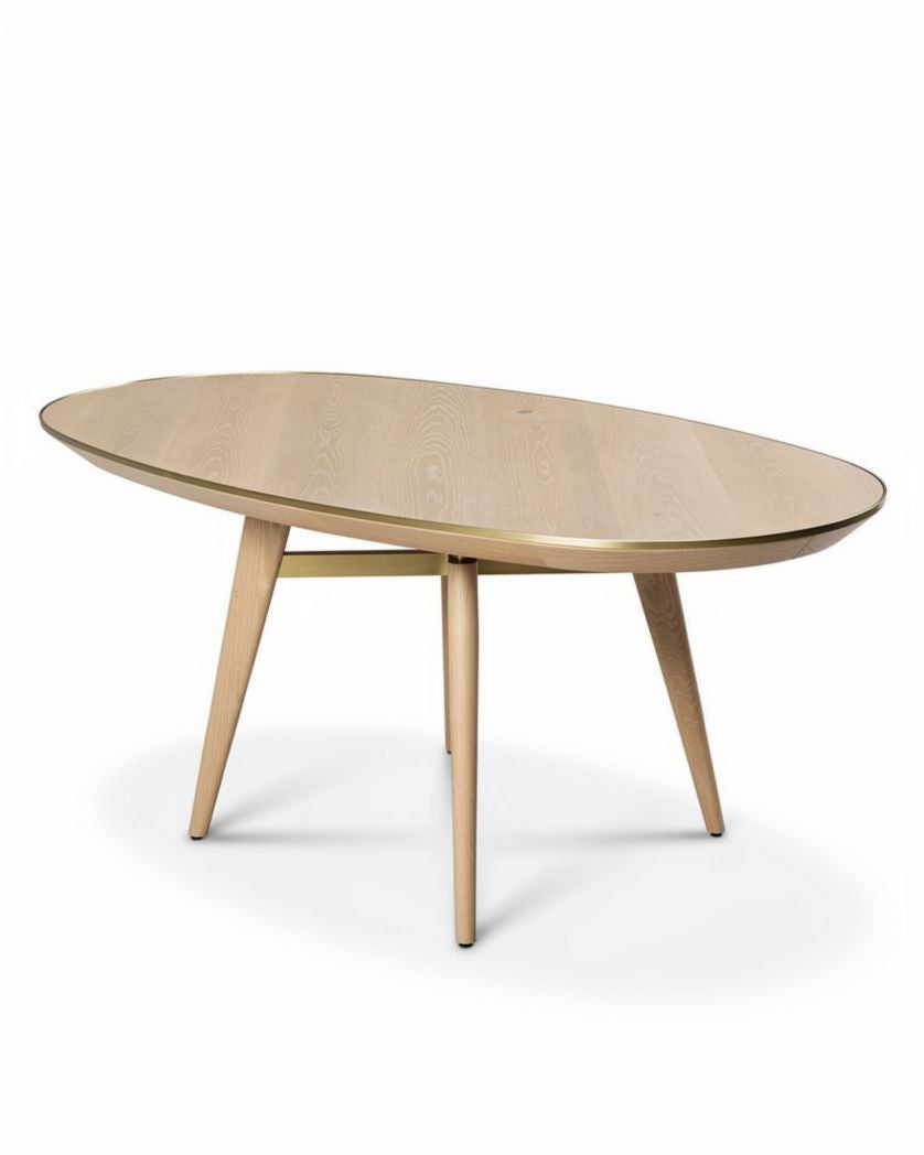 Table ovale en bois pour salle à manger - 150 x 90 x 75cm