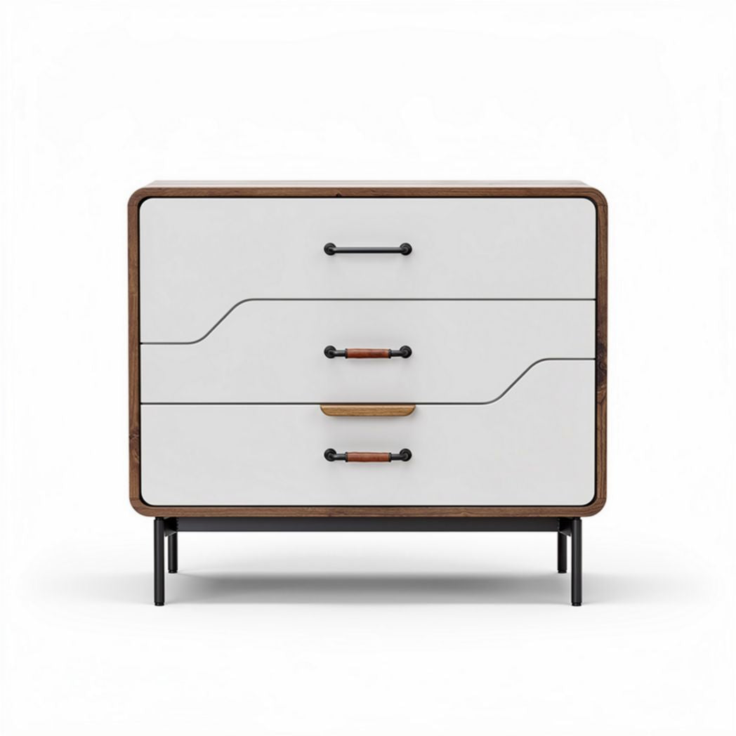 Meuble de rangement avec trois tiroirs pour chambre en MDF - 80 x 40 x 70cm