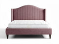 Lit double en tissu pour chambre à coucher avec sommier - 210 x 160 x 100cm