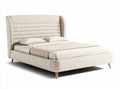 Lit double moderne avec tête de lit rembourrée pour chambre - tissu - 200 x 160 x 100cm