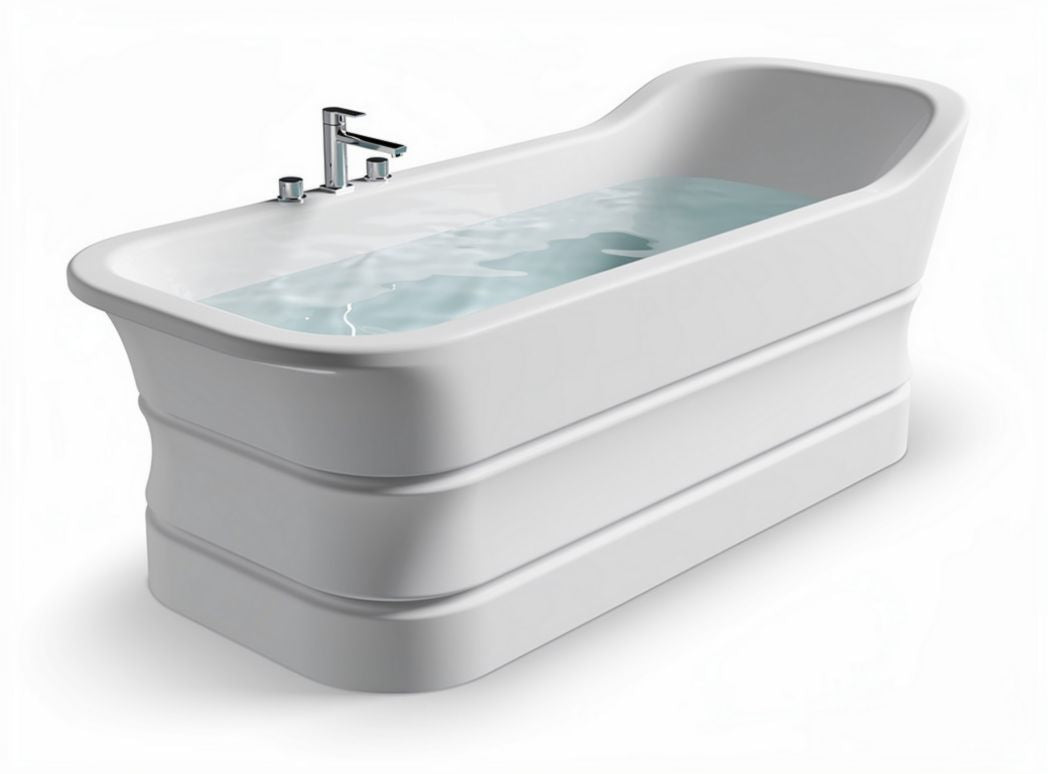 Baignoire en acrylique pour salle de bain avec système de drainage - 170 x 75 x 60cm