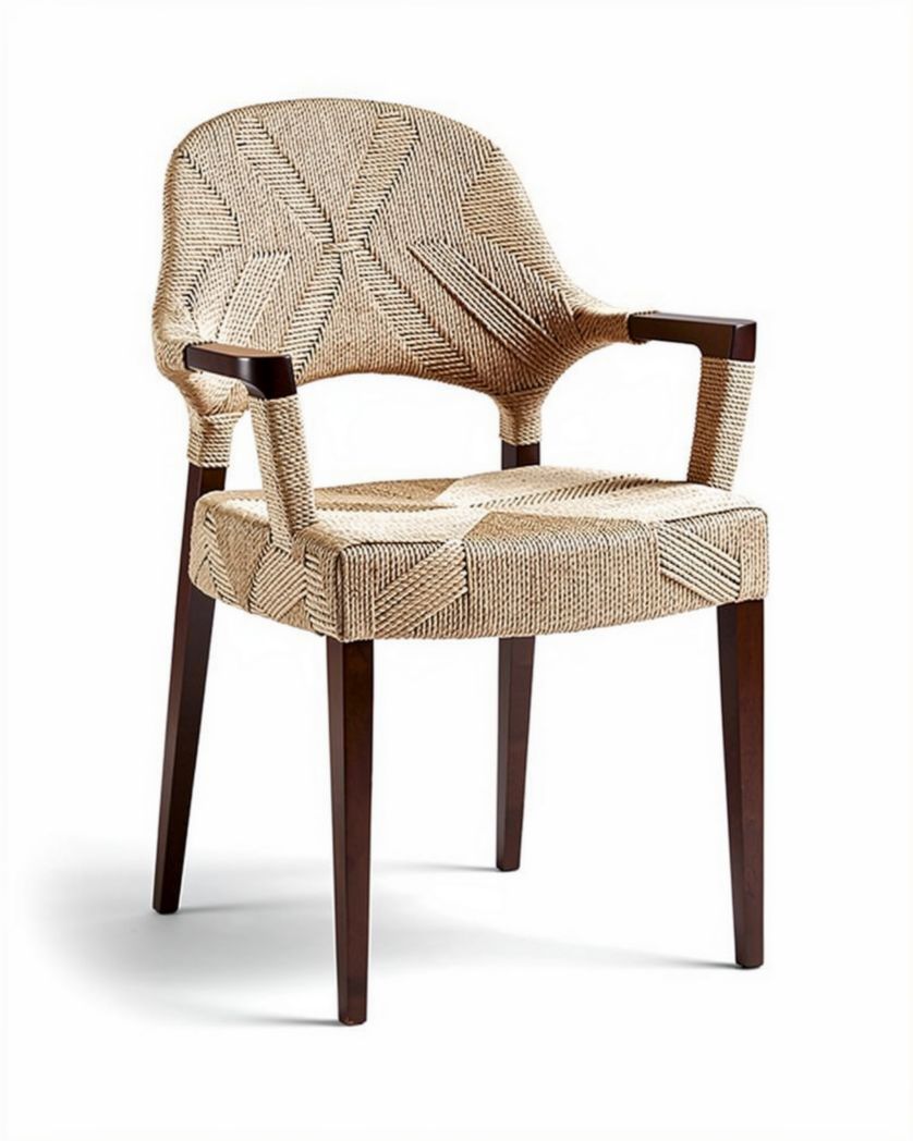 Chaise de salle à manger en rotin tressé pour intérieur ou extérieur - 55 x 55 x 80cm