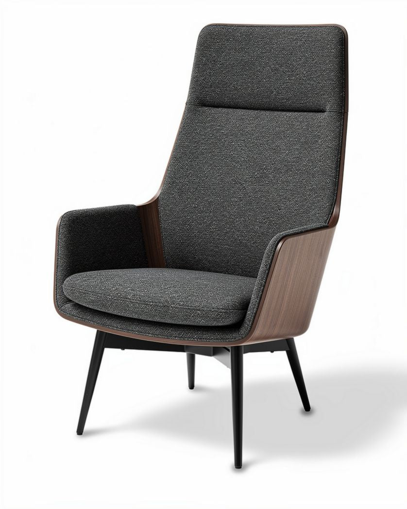 Fauteuil confortable en tissu et bois - usage intérieur - 80 x 80 x 75cm
